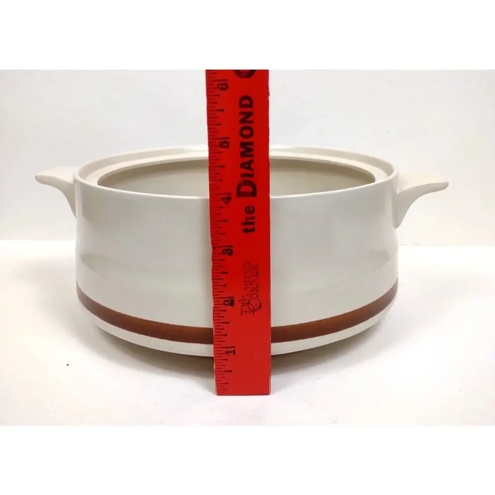 VTG Camelot Stoneware 3 Quart Casserole Dish w Lid Sandstone Brown Japan MCM EUC